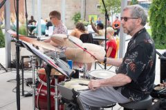 Bossamba, consisting of Maggie MacDougall, Wayne Hawkins, Lou Pappas and Mark Foster, perform as part of Jazz On Jay in Jay Square in Schenectady on Thursday, August 22, 2024. Jazz On Jay is a series of free jazz concerts every Thursday throughout the summer. Photo by Kevin Montano for Proctors Collaborative.