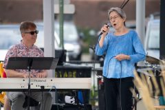 Bossamba, consisting of Maggie MacDougall, Wayne Hawkins, Lou Pappas and Mark Foster, perform as part of Jazz On Jay in Jay Square in Schenectady on Thursday, August 22, 2024. Jazz On Jay is a series of free jazz concerts every Thursday throughout the summer. Photo by Kevin Montano for Proctors Collaborative.