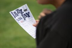 Bossamba, consisting of Maggie MacDougall, Wayne Hawkins, Lou Pappas and Mark Foster, perform as part of Jazz On Jay in Jay Square in Schenectady on Thursday, August 22, 2024. Jazz On Jay is a series of free jazz concerts every Thursday throughout the summer. Photo by Kevin Montano for Proctors Collaborative.