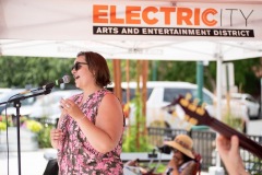 The Jeanine Ouderkirk Quartet performs during Jazz on Jay at Jay Square in Schenectady on Thursday, July 10, 2025. Photo by Kevin Montano for Proctors Collaborative.
