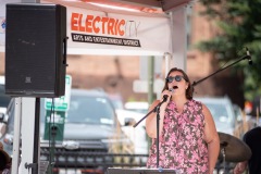The Jeanine Ouderkirk Quartet performs during Jazz on Jay at Jay Square in Schenectady on Thursday, July 10, 2025. Photo by Kevin Montano for Proctors Collaborative.