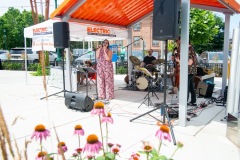 The Jeanine Ouderkirk Quartet performs during Jazz on Jay at Jay Square in Schenectady on Thursday, July 10, 2025. Photo by Kevin Montano for Proctors Collaborative.