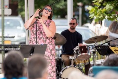 The Jeanine Ouderkirk Quartet performs during Jazz on Jay at Jay Square in Schenectady on Thursday, July 10, 2025. Photo by Kevin Montano for Proctors Collaborative.