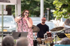The Jeanine Ouderkirk Quartet performs during Jazz on Jay at Jay Square in Schenectady on Thursday, July 10, 2025. Photo by Kevin Montano for Proctors Collaborative.