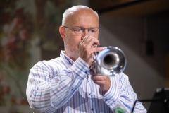 The Jeff "Siege" Siegel Quartet performs during Jazz on Jay in Robb Alley at Proctors in Schenectady on Thursday, June 26, 2025. Photo by Kevin Montano for Proctors Collaborative.