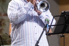 The Jeff "Siege" Siegel Quartet performs during Jazz on Jay in Robb Alley at Proctors in Schenectady on Thursday, June 26, 2025. Photo by Kevin Montano for Proctors Collaborative.