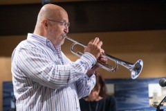 The Jeff "Siege" Siegel Quartet performs during Jazz on Jay in Robb Alley at Proctors in Schenectady on Thursday, June 26, 2025. Photo by Kevin Montano for Proctors Collaborative.