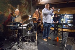 The Jeff "Siege" Siegel Quartet performs during Jazz on Jay in Robb Alley at Proctors in Schenectady on Thursday, June 26, 2025. Photo by Kevin Montano for Proctors Collaborative.