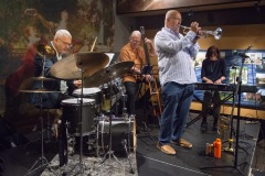 The Jeff "Siege" Siegel Quartet performs during Jazz on Jay in Robb Alley at Proctors in Schenectady on Thursday, June 26, 2025. Photo by Kevin Montano for Proctors Collaborative.