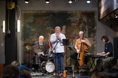 The Jeff "Siege" Siegel Quartet performs during Jazz on Jay in Robb Alley at Proctors in Schenectady on Thursday, June 26, 2025. Photo by Kevin Montano for Proctors Collaborative.