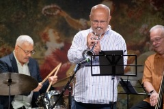The Jeff "Siege" Siegel Quartet performs during Jazz on Jay in Robb Alley at Proctors in Schenectady on Thursday, June 26, 2025. Photo by Kevin Montano for Proctors Collaborative.