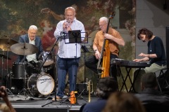 The Jeff "Siege" Siegel Quartet performs during Jazz on Jay in Robb Alley at Proctors in Schenectady on Thursday, June 26, 2025. Photo by Kevin Montano for Proctors Collaborative.