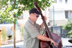 The Art D’echo Trio performs during Jazz on Jay in Jay Square in Schenectady, NY on Thursday, July 18, 2025. Photo by Kevin Montano for Proctors Collaborative.