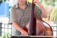 The Art D’echo Trio performs during Jazz on Jay in Jay Square in Schenectady, NY on Thursday, July 18, 2025. Photo by Kevin Montano for Proctors Collaborative.