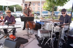 The Art D’echo Trio performs during Jazz on Jay in Jay Square in Schenectady, NY on Thursday, July 18, 2025. Photo by Kevin Montano for Proctors Collaborative.