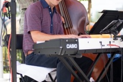 The Art D’echo Trio performs during Jazz on Jay in Jay Square in Schenectady, NY on Thursday, July 18, 2025. Photo by Kevin Montano for Proctors Collaborative.