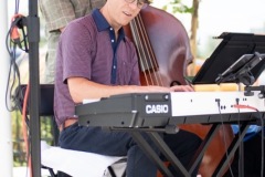 The Art D’echo Trio performs during Jazz on Jay in Jay Square in Schenectady, NY on Thursday, July 18, 2025. Photo by Kevin Montano for Proctors Collaborative.