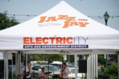 Todd Nelson and JazzAmericana perform as part of Jazz On Jay in Jay Square in Schenectady on Thursday, June 12, 2025. Jazz On Jay is a series of free jazz concerts every Thursday throughout the summer. Photo by Kevin Montano for Proctors Collaborative.